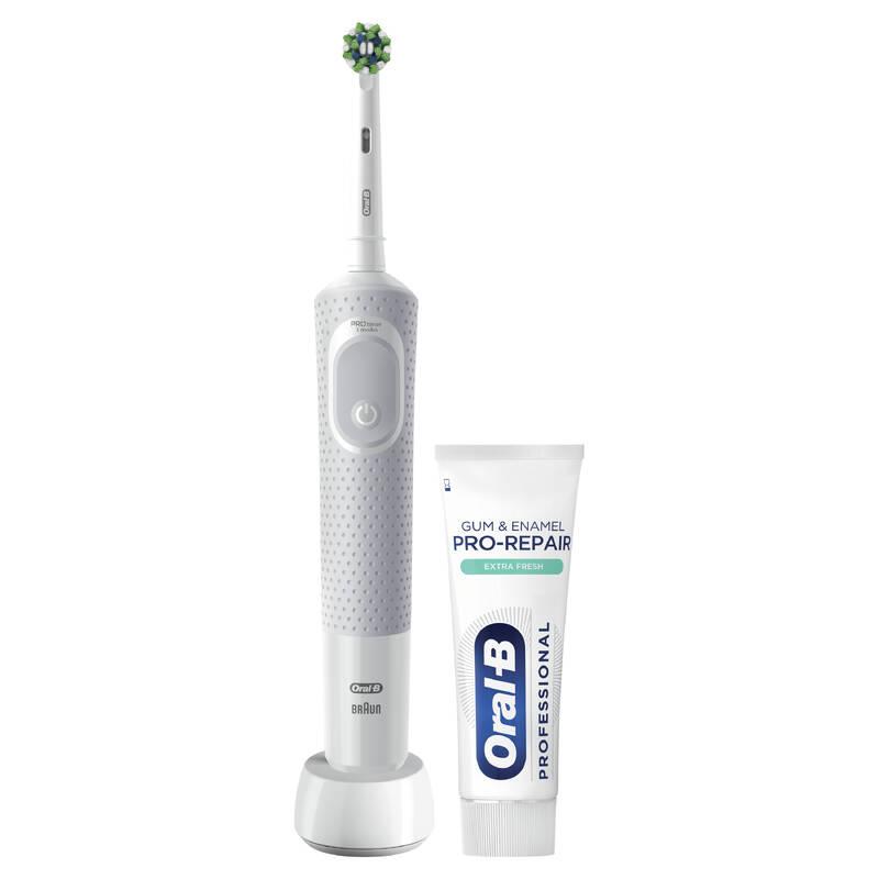 Zubní kartáček Oral-B Vitality PRO Protect X D103 White zubní pasta PRO-REPAIR 75 ml